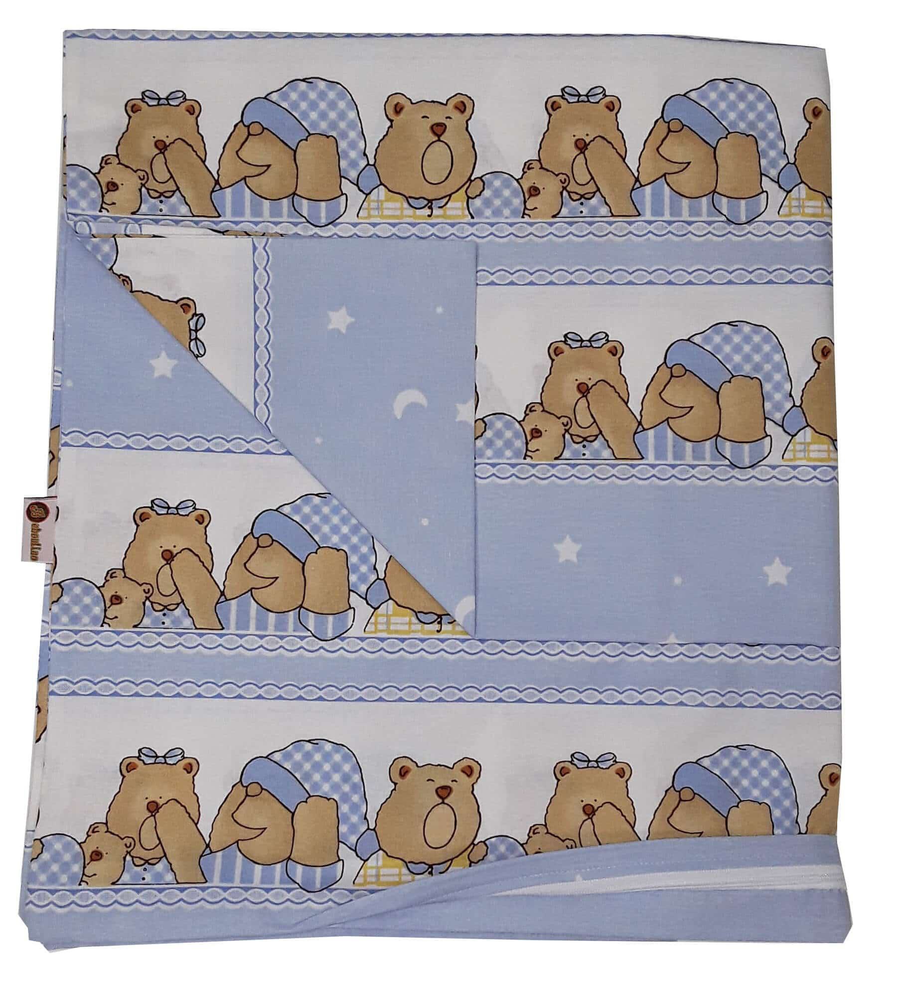 Παπλωματοθήκη Βαμβακερή 100x130cm Beboulino Blue Zoo 70107451830
