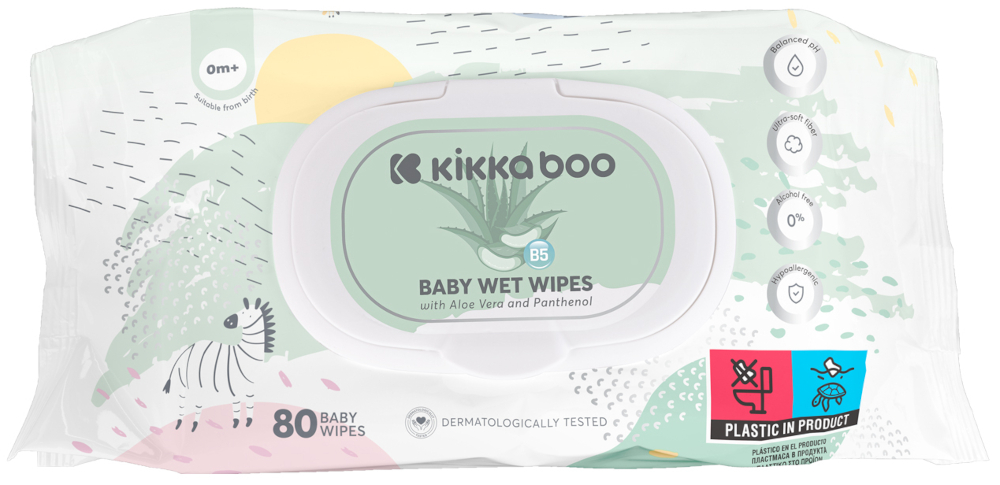 Υγρά Μαντηλάκια για Μωράκια 80τμχ Aloe Vera & Panthenol Kikka boo 31301020013