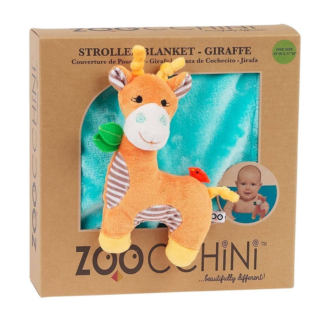 Βρεφική Κουβέρτα 65,5x100cm Zoocchini Giraffe Buddy Aqua ZOO3005
