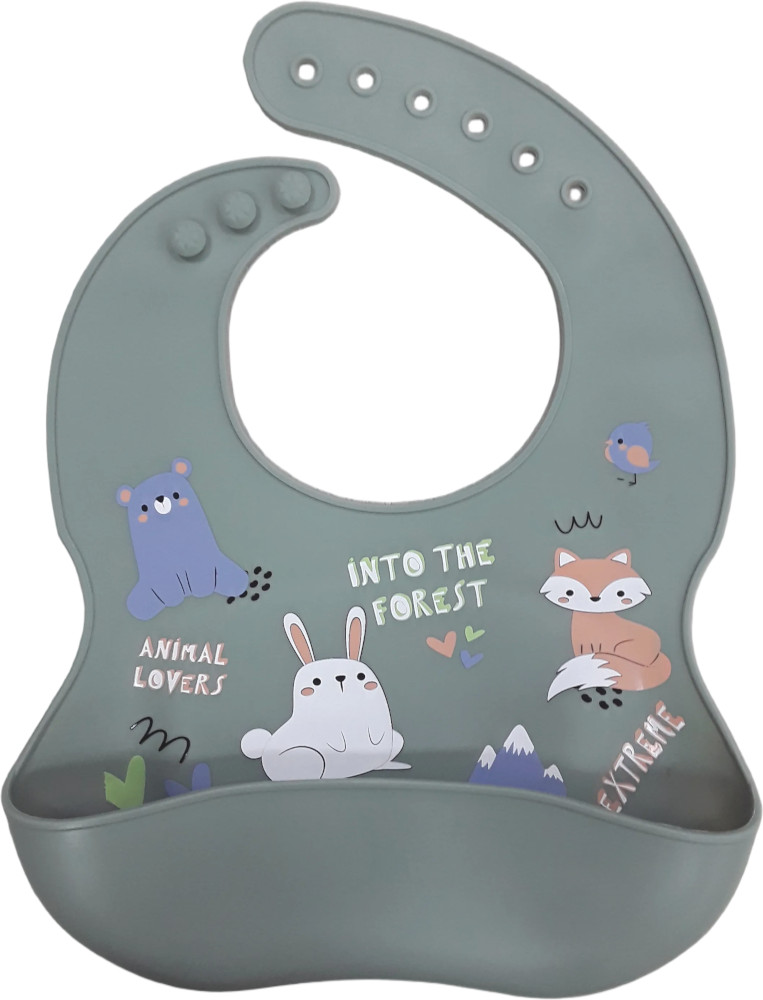 Σαλιάρα Σιλικόνης με Τσέπη Animal Lovers Grey 71107710021