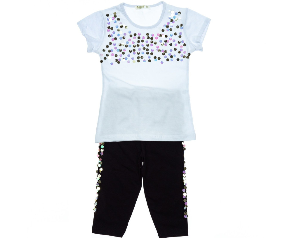 Σετ Μπλούζα και Κολάν Κάπρι 6Y Pampal Bespangle in White 30741