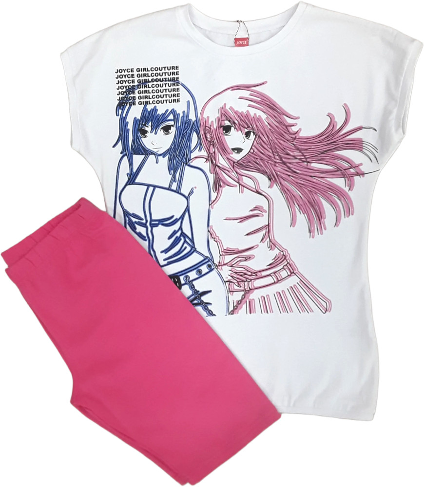 Μπλουζάκι Κοντομάνικο με Κολάν Pink Blue Twins 8030080